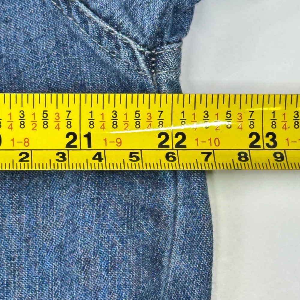 Bugle Boy Gold Crest Millennium Series Denim Shirt Mens Medium Blue Long Sleeve - Picture 6 of 8